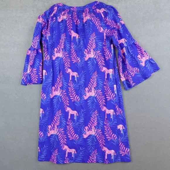 Lilly Pulitzer Blue and Pink Long Sleeve Dress - Picture 7 of 8